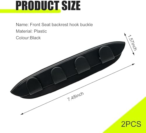 2 PCS Car Seat Hooks for Tesla Model Y Model 3, Hang Grocery Seat Back Organizer Hooks, Seat Back Storage Hooks for Hanging Wallets Handbags Shopping Bags (Black) - Image 2
