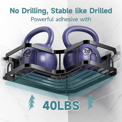 Veken Corner Shower Caddy 3-Pack, Advanced Rustproof Design&Stable Storage - Image 4