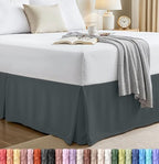 Twin Bed Skirt, Hides Under-Bed Storage 15 Inch Drop, Pleated, Grey by UTOPIABEDDING