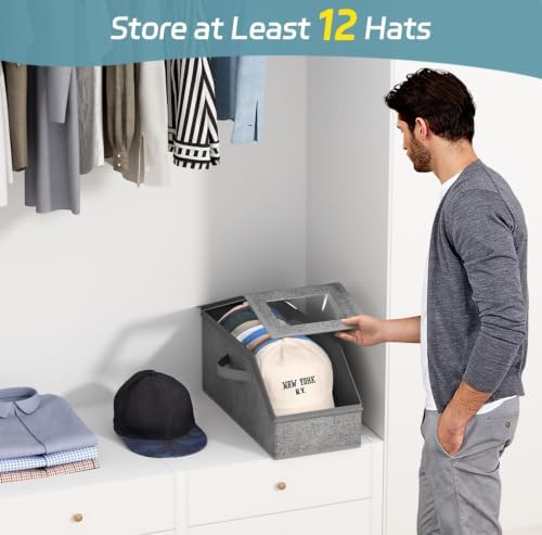 AOODA Stackable Hat Storage Box for Baseball Caps, Holds 12 Caps - Image 2