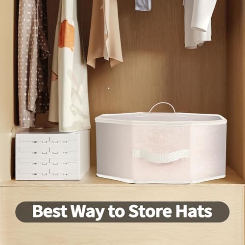 Hat Storage Box for Women and Men, Hat Box for Travel and Storage - Image 5
