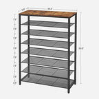 VASAGLE 8-Tier Shoe Rack, 32-40 Pairs, Metal Mesh - Image 3