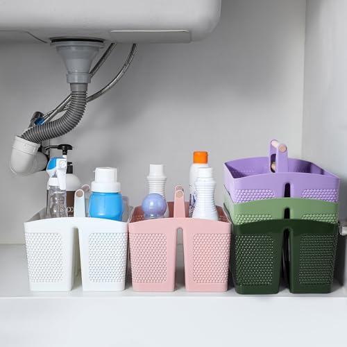 rejomiik Plastic Shower Caddy, Portable Shower Basket with Handle, Green - Image 5