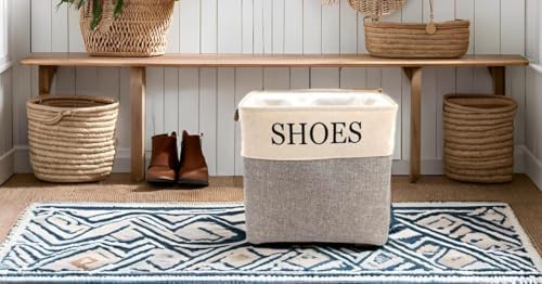 Shoe Storage Bin and Organizer for Hallway, Entryway or Mudroom. Space saver for many pairs of footware to store in one stylish container. - Image 3