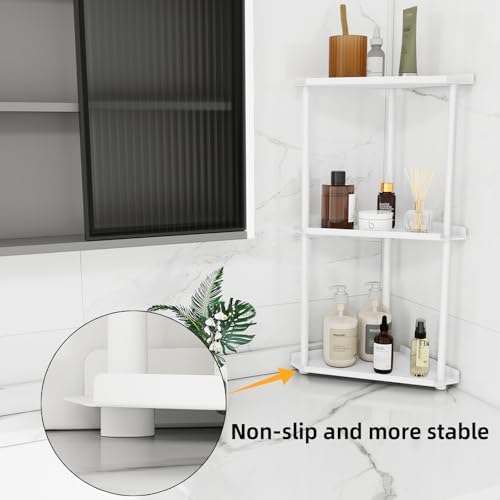 FLE Corner Bathroom Counter Organizer, Bathroom Organizer Countertop White - Image 4