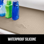 GORILLA GRIP Waterproof Silicone Under Sink Mat, Stay in Place, 19x34 Beige - Image 3
