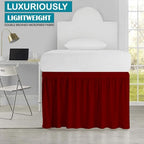 Dorm Bed Skirt, Twin XL, 30" Drop, Burgundy - Image 2