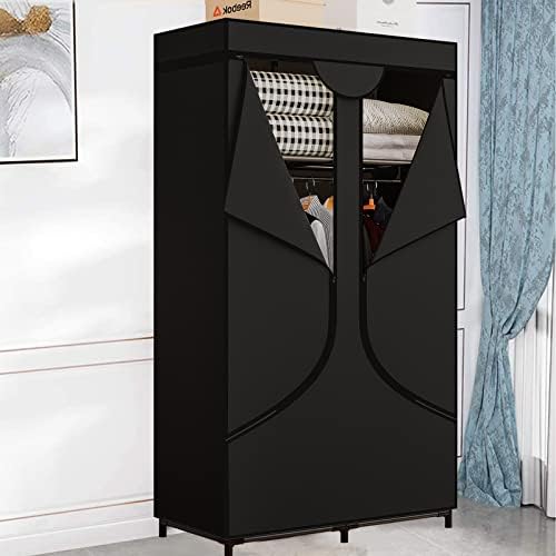 SORCEDAS Wardrobe Closet with Hanging Rods and Shelves for Clothes Storage - Image 3