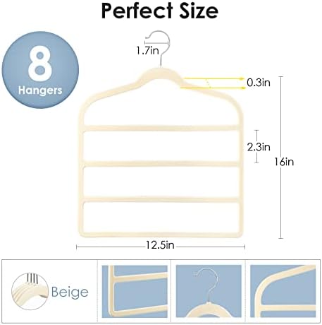 Velvet Hangers Space Saving Non Slip Pant Velvet Hangers Multi Layer Hanger - Image 6