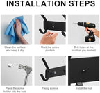 VAEHOLD Coat Hooks Wall Hook for Hanging Clothes Robes Towels Hats Heavy Duty Coat Hanger Coat Rack Wall Mount with 3 Hooks - Black - Image 2