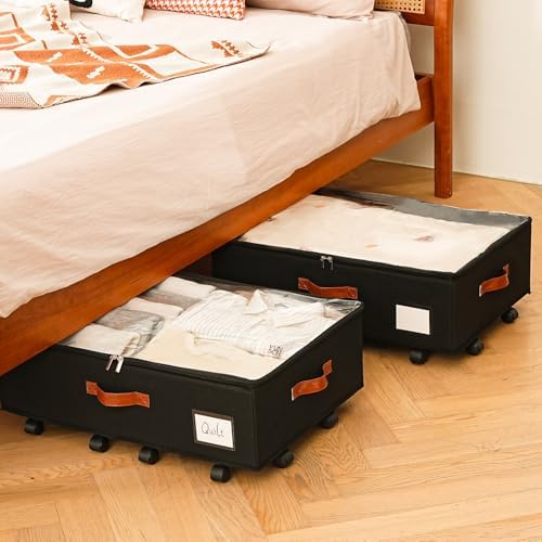 Freebat Under Bed Storage with Wheels 2 Pack, Underbed Container - Image 4