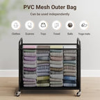 ELYKEN Laundry Hamper 4 Section, 140L Rolling Laundry Sorter with Wheels - Image 7
