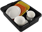 Teyyvn 13 L Plastic Bus Box, Commercial Wash Basin Tote Box, 4-Pack, Black - Image 5