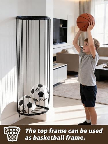 Garage Ball Storage Rack, Wall Mount Holder Space Saving for Basketball - Image 3