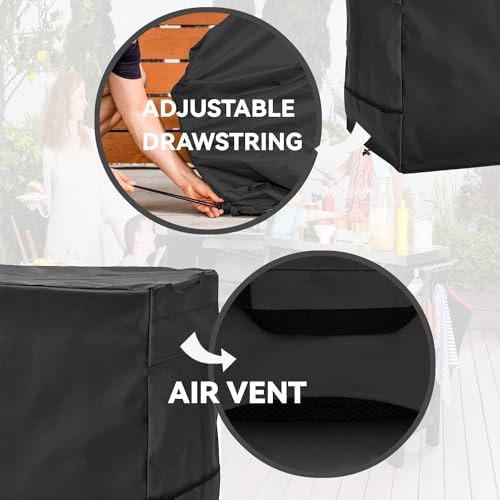 Outdoor Patio Square Table Cover 36 inch Black - Image 6