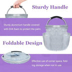 2Pcs 17L College Shower Caddy for Women, Bathroom Cleaning Caddy with Handle, 600D Oxford Fabric Cleaning Supplies Bucket, Multifunctional Storage Basket for Dorm, Family, Pink + Transparent - Image 3