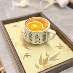 Bamboo Embroidered Decorative Tray - Wooden Catchall Tray for Dresser, Nightstand, Entryway Table, Jewelry, Keys and Small Items - Image 2