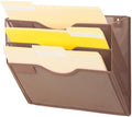EASEPRES 3 Pocket Mesh Hanging Wall File Organizer, Wall Mounted Mail Paper Document Folder Holder, Clipboard Storage Organization Magazine Rack with Nametag Label for Office Home School, Brown by EASEPRES