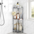 ELYKEN Corner Shower Caddy Standing, 3 Tier Metal Shower Organizer, Silver by ELYKEN