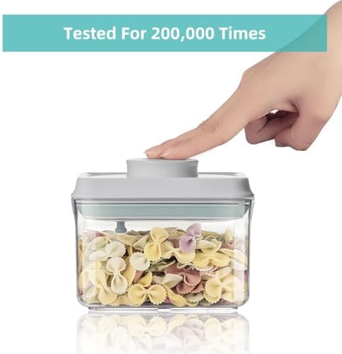 Ankou Food Airtight Containers (1500ml) 1.5 Qt Pop Up Food Formula Container With Lids, Bpa-Free One Button Open Stackable Container for Coffee Tea Brown Sugar Cereals - 8 Labels - Clear - Image 5