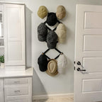 SKOLOO Hat Rack for Wall with 14 Hooks, Solid Wooden, Modern, Expandable Coat Rack Wall Mount for Coats, Hats, Bags, Baseball Caps, Natural on Black - Image 4