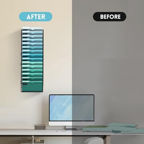 15-Tier Wall File Organizer, Hanging File Holder, Wall Mounted Mail Sorter - Image 7