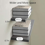 BAYKA Grey Floating Shelves 22.5in, Set of 3, Wall Mount Rustic Wood Shelf - Image 3
