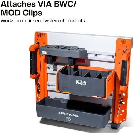 KLEIN TOOLS BC703SL Sliding Drawer Module, Rail System Attachment, 15-Pound Load Rating, High-Impact Plastic, Weather-Resistant with Customizable Removable Inserts for Man Lifts and Scissor Lifts - Image 4