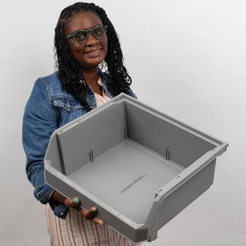 ReadySpace Extra Large Stackable Plastic Storage Bins, 4-Pack, Black - Image 2