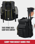 Baseball Bucket Bag, Softball Coaches Bags Fit 6 Gallon Bucket - Image 4