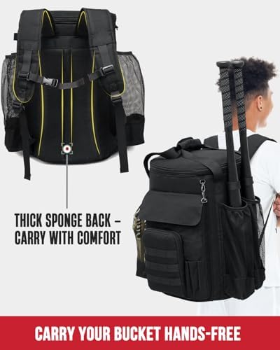 Baseball Bucket Bag, Softball Coaches Bags Fit 6 Gallon Bucket - Image 4