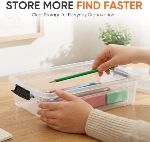 Superio 2.3 Quart Clear Plastic Storage Containers with Lids, Stackable Organizer Bins, BPA-Free Storage Boxes for Home, Office, Dorm & Classroom, 10 Pack - Image 2