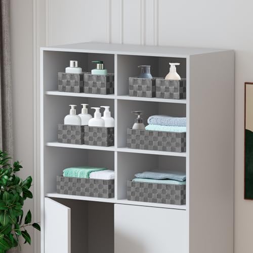Posprica Woven Baskets, Storage Baskets for Organizing (Set of 8), Cube Baskets Bin Container Matching Storage Boxes Organizers for Pantry, Office, Shelves, Media-room - Image 4