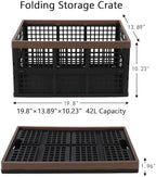 42 L Large Folding Utility Crates Plastic, 3 Packs Stackable Storage Bins, Collapsible Milk Crate - Image 2