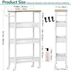 Vivihomety 4-Tier Slim Utility Rolling Laundry Cart with Wheels, Metal - Image 4