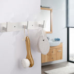 Coat Rack, Heavy Duty Stainless Steel 3 Tri Coat Hook Hanger, Wall Mounted Wall Hooks, Rustic Clothes Hook/Key Hook Rail for Bathroom Kitchen Entryway(2 Pack, 3 Hook White) - Image 6