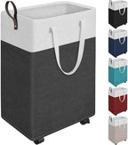 HomeHacks 90L Rolling Laundry Basket with 4 Wheels Collapsible Gray by HomeHacks
