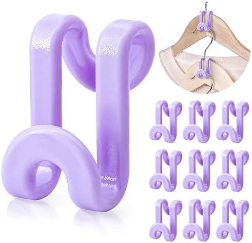 Mlici 60 Pcs Space Saving Hanger Connect Hooks for Closet Organizer, Purple by Mlici