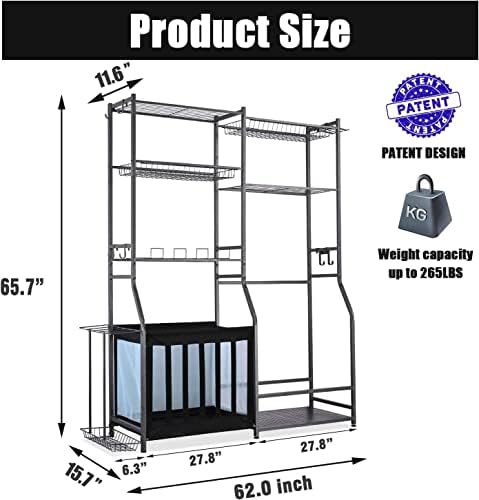 Mythinglogic Sports Equipment Organizer for Garage with Golf Bag Storage - Image 6