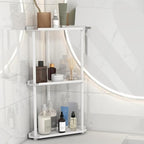 FLE Corner Bathroom Counter Organizer, Bathroom Organizer Countertop White by FLE