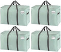 VENO 4 Pack Heavy Duty Moving Bags, Extra Large Storage Bags with Reinforced Handles & Strong Zippers, Foldable & Reusable Moving Box Alternative for Clothes & Dorm Storage by Veno