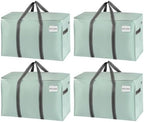 VENO 4 Pack Heavy Duty Moving Bags, Extra Large Storage Bags with Reinforced Handles & Strong Zippers, Foldable & Reusable Moving Box Alternative for Clothes & Dorm Storage by Veno