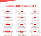 KOMUEE 24 Pieces Glass Food Storage Containers Set, Red - Image 2