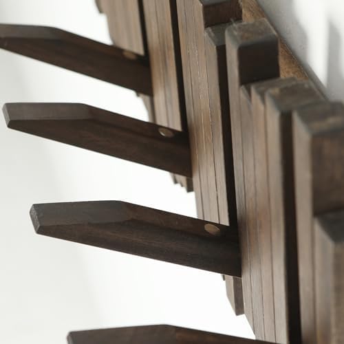Natural Wood Wall Mounted Piano Coat Rack| Coat Rack Wall Mount| Flip Down Wall Hook Rack 7 Hooks| Entryway Wall Art Hook,Made of Acacia Wood (Wood Wax Oil Dyed Walnut Color).Wall Art - Image 5