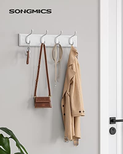 SONGMICS Wall-Mounted Coat Racks, Set of 2, 8 Dual Metal Hooks - Image 2