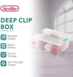Sterilite Clip Box, Stackable Clear Plastic Bins- Deep, 16-Pack - Image 2