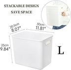 Yishyfier Plastic Storage Baskets Bins Boxes With Lids,Organizing Container White Storage Organizer Bins For Shelves Drawers Desktop Playroom Classroom Office,4-Pack - Image 6