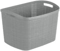 Curver Set of 2 XL 30.5 L Jute Decorative Plastic Organization and Storage Baskets - Perfect Bins for Home Office, Closet Shelves, Kitchen Pantry and All Bedroom Essentials, Grey by Unknown