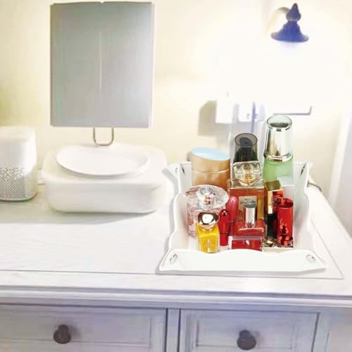 Valet Tray for Men Women 2 Pack - PU Leather Travel Catchall Tray Organizer - Desk Bedside Nightstand Storage Box for Jewelry Key Phone Remote Controller Wallet Watch Glasses Readers -White - Image 4