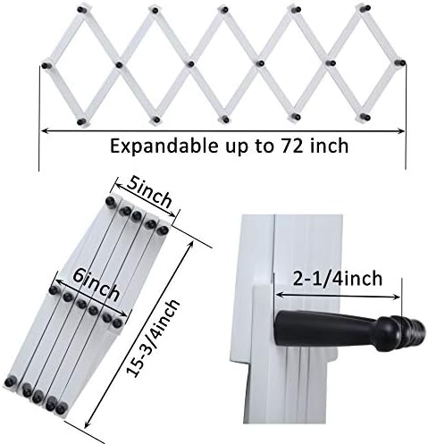 WEBI Accordion Wall Hanger,Expandable Wooden Coat Rack Wall Mounted,Accordion Hat Rack for Wall,Accordion Hook Rack for Hats,Caps,16 Peg Hooks,Black on White - Image 2